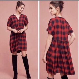 Anthropologie TYLHO gingham babydoll dress